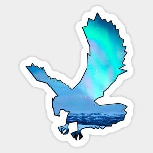 Eagle and northern lights Sticker